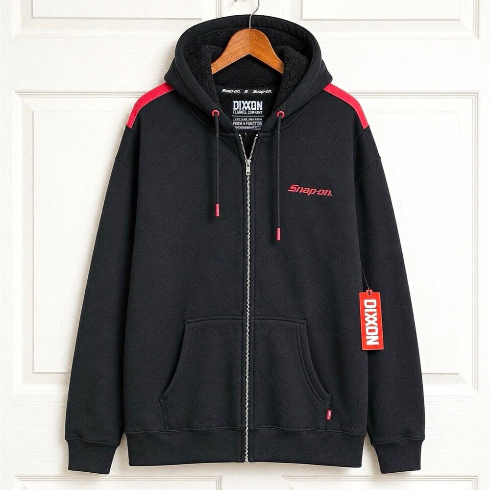 Snap-on x Dixxon Limited Edition Men’s L Black Sherpa Lined Zip Hoodie NWT